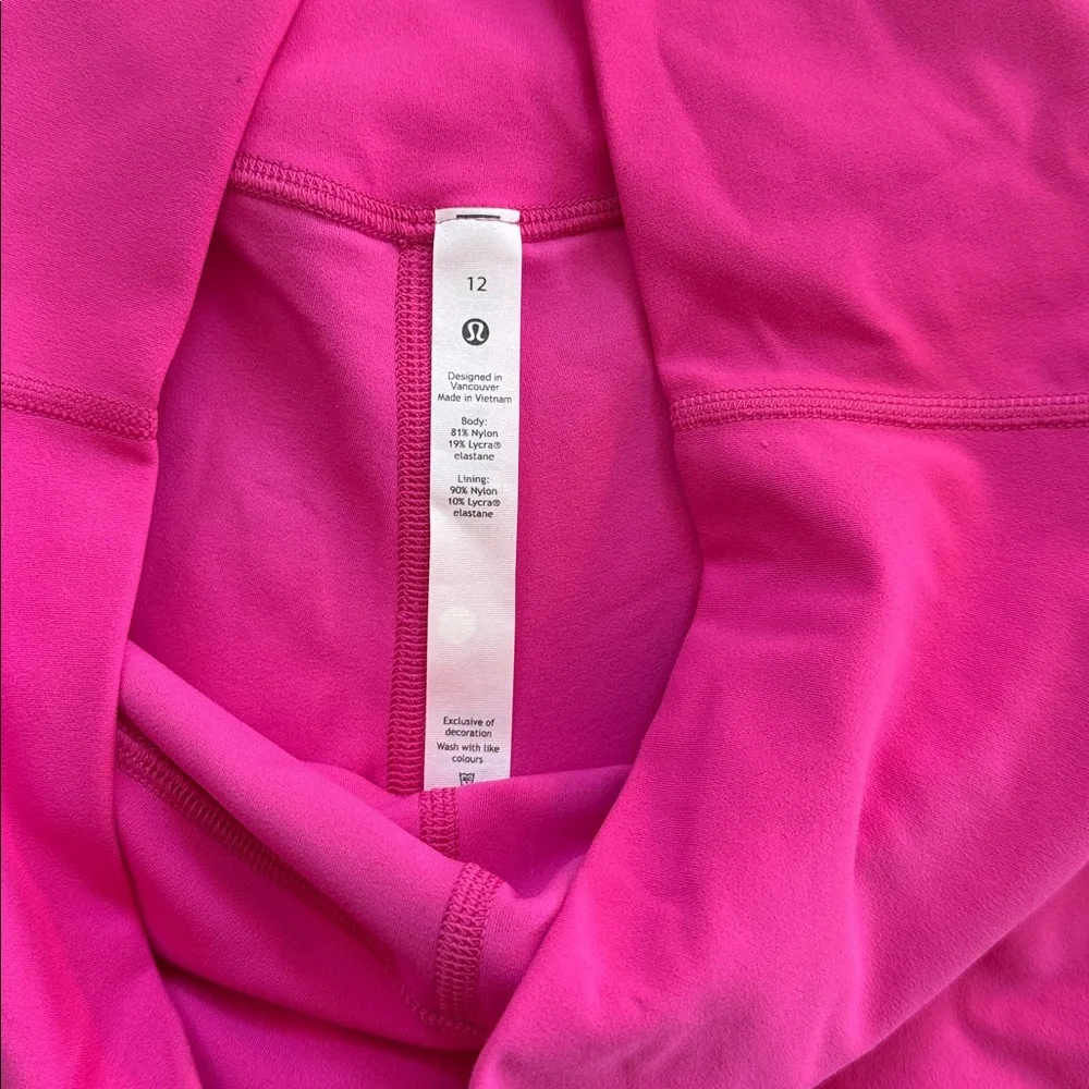 lululemon athletica Women's Bright Pink Bike Shorts - Picture 3 of 5